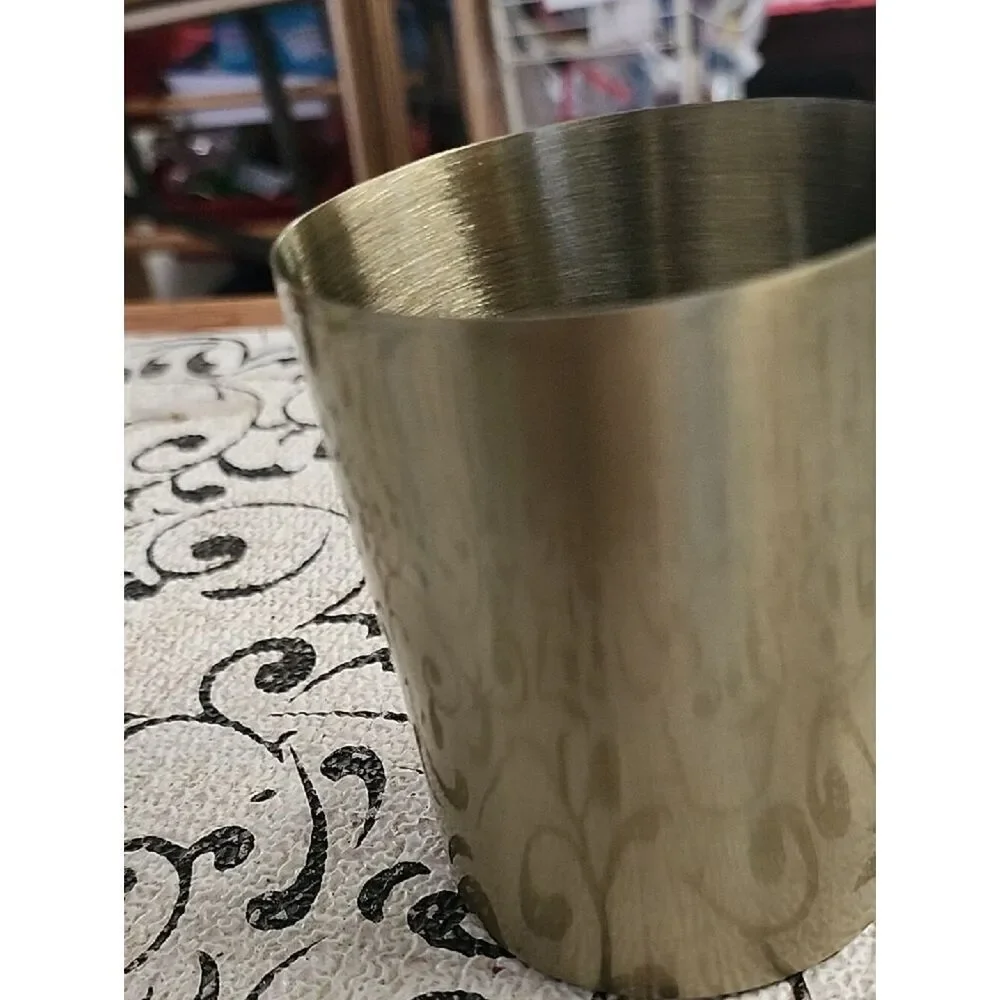 Metallic Gold Decorative Candle Holder with Cutout Design